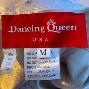 Champagne and gold prom dress